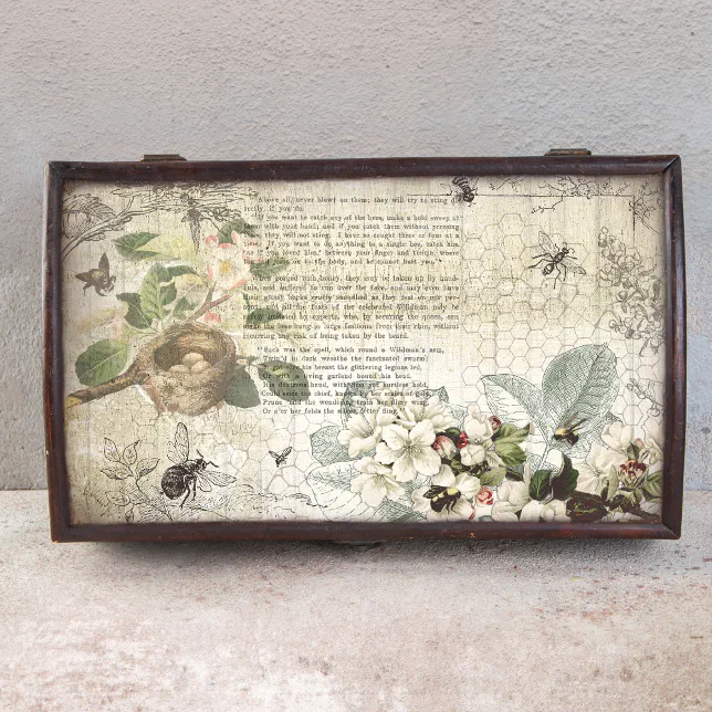 Antique Bee Botanical Ephemera Decoupage Tissue Paper | Zazzle