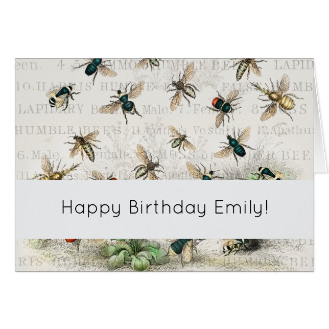 Antique Bee Honey Worker Queen Bees Vintage (Front Horizontal)