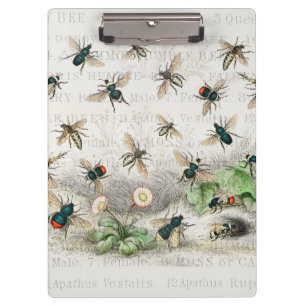 Antique Bee Honey Worker Queen Bees Vintage Clipboard