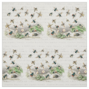 Antique Bee Honey Worker Queen Bees Vintage Fabric
