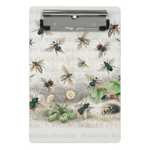 Antique Bee Honey Worker Queen Bees Vintage Mini Clipboard