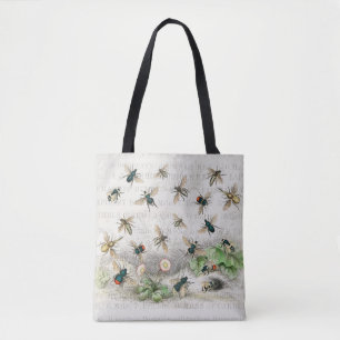 Antique Bee Honey Worker Queen Bees Vintage Tote Bag