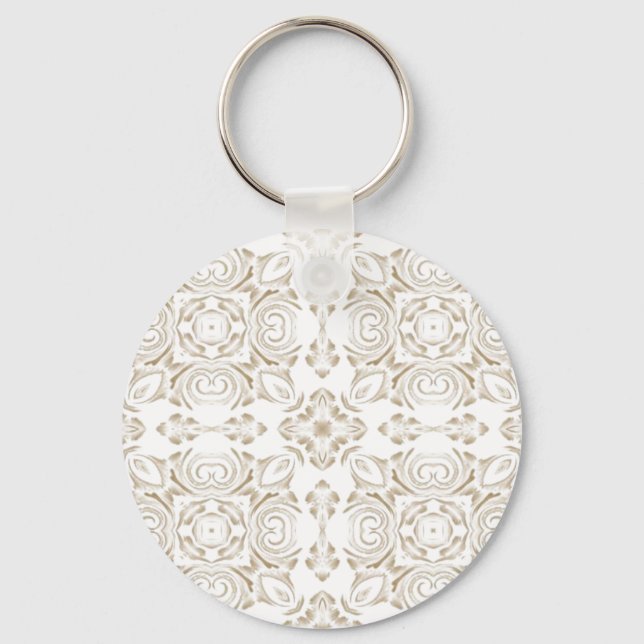 Antique beige floral key ring (Front)