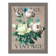 Antique Beige Vintage Heirloom Rose Fine Art Print