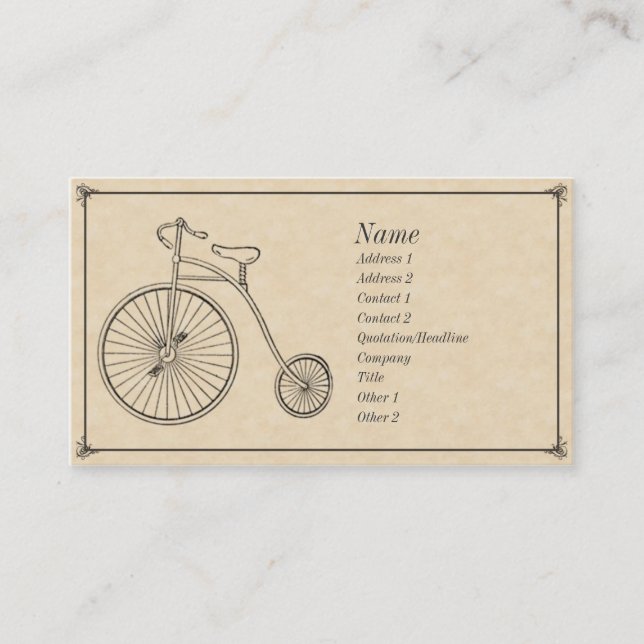 Antique Bicycle Business Card (Front)