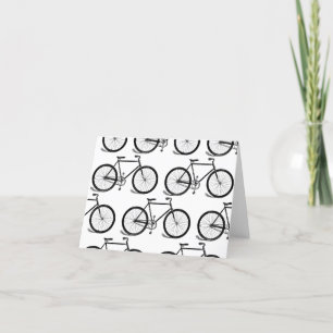 Antique Bicycles Vintage Bike Art CUSTOM BG COLOR Thank You Card