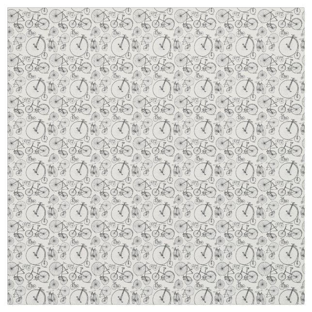 Antique Bikes & Bicycles Fabric w/ CUSTOM BG COLOR (Swatch)