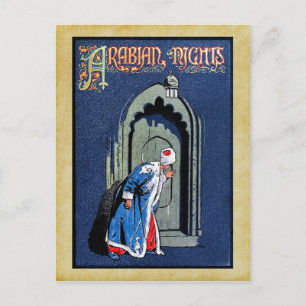 Antique Binding Design Arabian Nights Book Cover Postcard