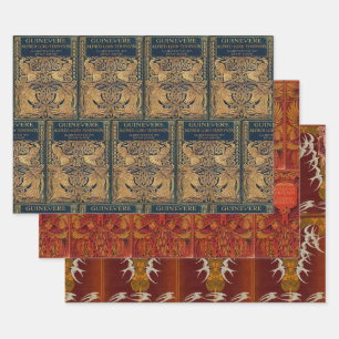 Antique Bird Book Covers Wrapping Paper Sheet