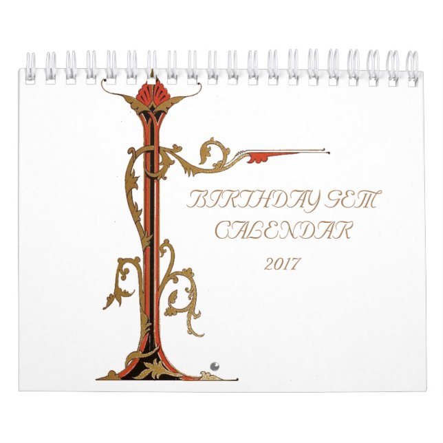 Antique Birthday Gems Calendar (Cover)