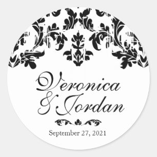 Antique Black Custom Wedding Stickers