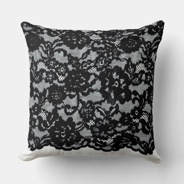 Antique Black Lace Collection: Decorative Pillow (Front)