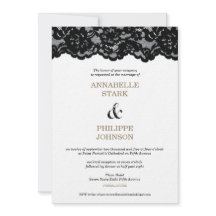 Antique Black Lace Wedding Collection: Invitation