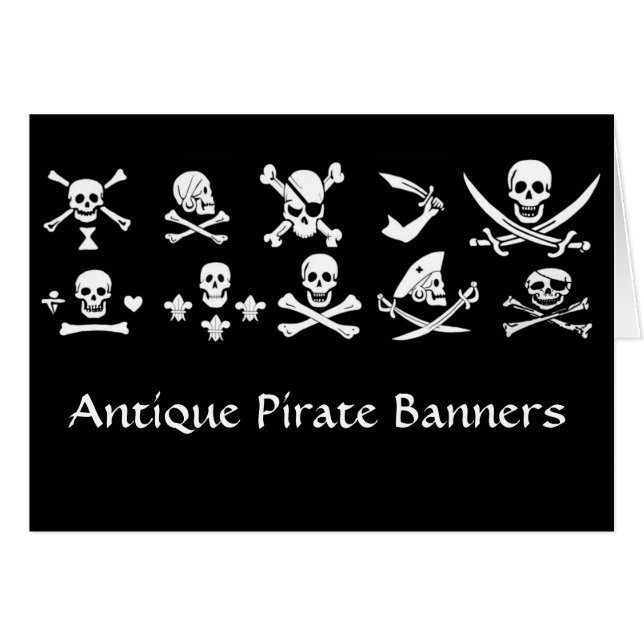 ANTIQUE BLACK PIRATE BANNERS AND TREASURE MAPS (Front Horizontal)
