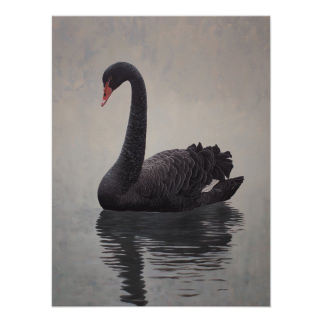 Antique Black Swan Art Print (Front)