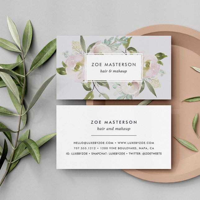 Antique Bloom | Elegant Watercolor Floral Business Card (Creator Uploaded)