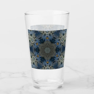 Antique Blue Daisy Floral Glass