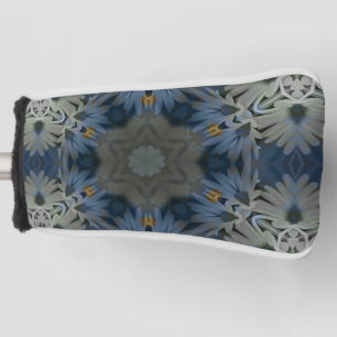 Antique Blue Daisy Floral Golf Head Cover