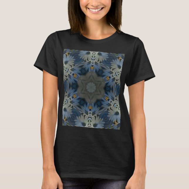 Antique Blue Daisy Floral T-Shirt (Front)