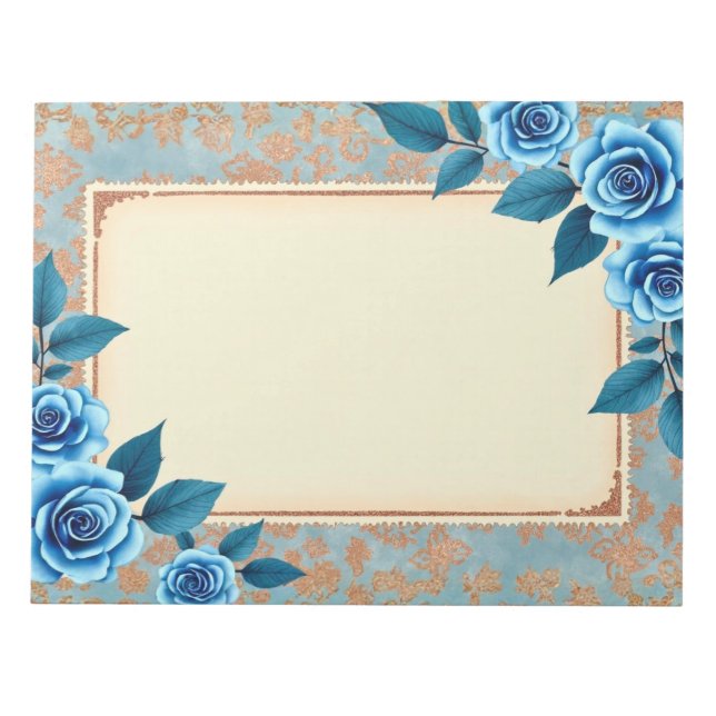 Antique Blue Floral Scrapbook Paper/Notepad Notepad (Front)