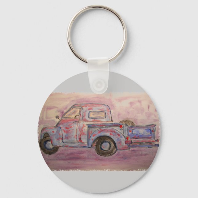 antique blue patina truck key ring (Front)