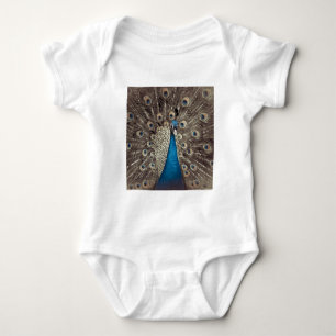Antique Blue Peacock Baby Bodysuit
