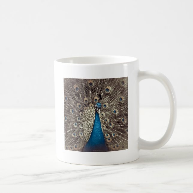 Antique Blue Peacock Coffee Mug (Right)