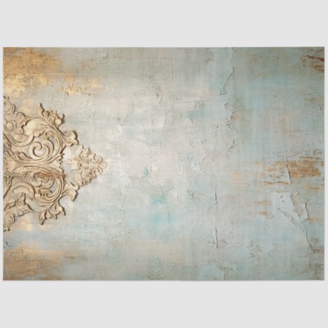 Antique Blue Romance Design Series 12 Tissue Paper (Front)