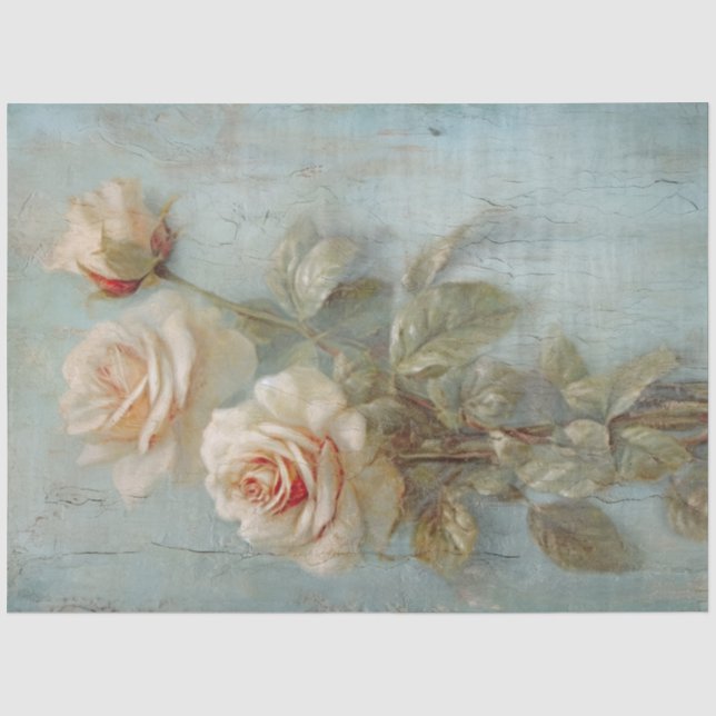 Antique Blue Romance Design Series 2 Tissue Paper (Front)