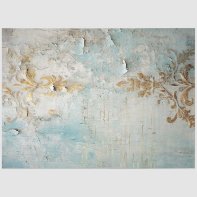 Antique Blue Romance Design Series 6 Tissue Paper (Front)