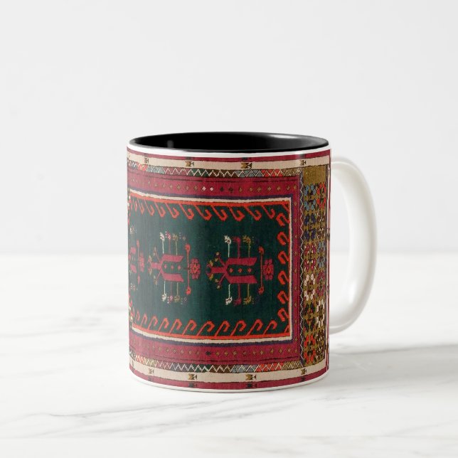 Antique Blue Turkish Persian Carpet Rug Two-Tone C Two-Tone Coffee Mug (Front Right)