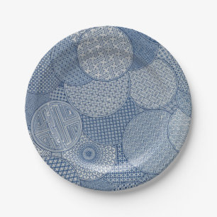 Antique blue white faux porcelain Royal 1877 Paper Plate