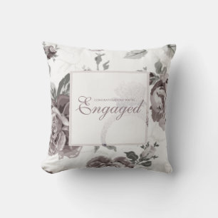 Antique blush pink rose engagement gift cushion