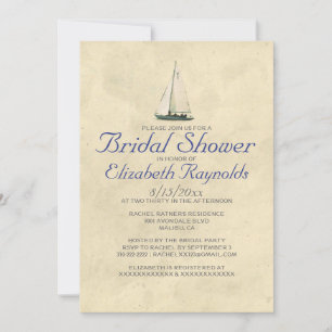 Antique Boats Bridal Shower Invitations