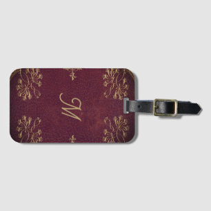 antique book binding - leather look luggage tag