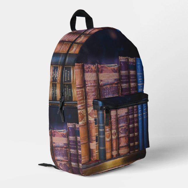 Antique book Bindings Books Printed Backpack (Back Corner Left)