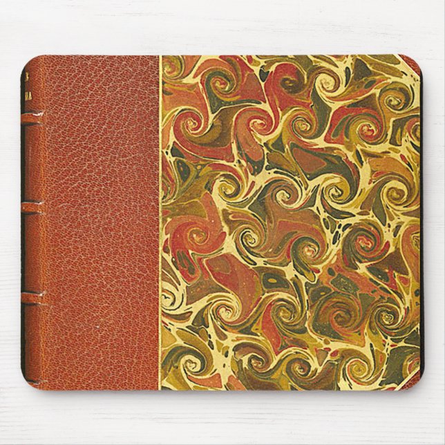 Antique Book Cover, Ornate Swirl Pattern Mouse Mat (Front)