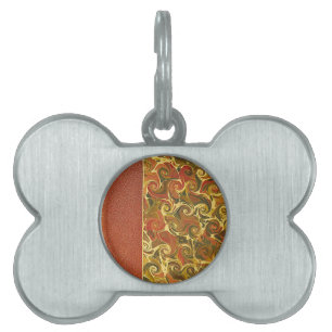 Antique Book Cover, Ornate Swirl Pattern Pet Tag