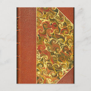 Antique Book Cover, Ornate Swirl Pattern Postcard