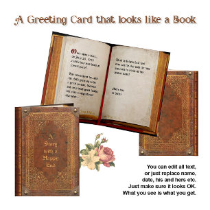 Antique Book (customisable) Card