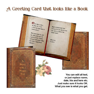 Antique Book (customisable) Card