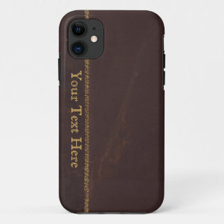 Antique Book faux leather, vintage retro look iPhone 11 Case