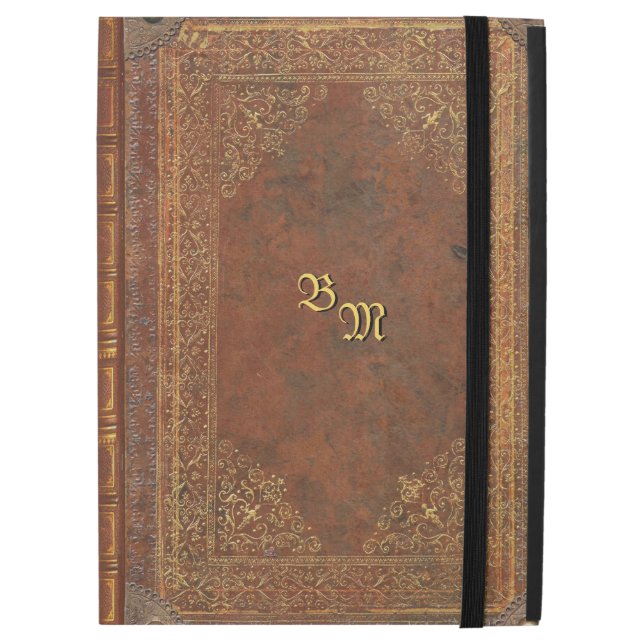 Antique Book Look with your Initials iPad Case (Front Closed)