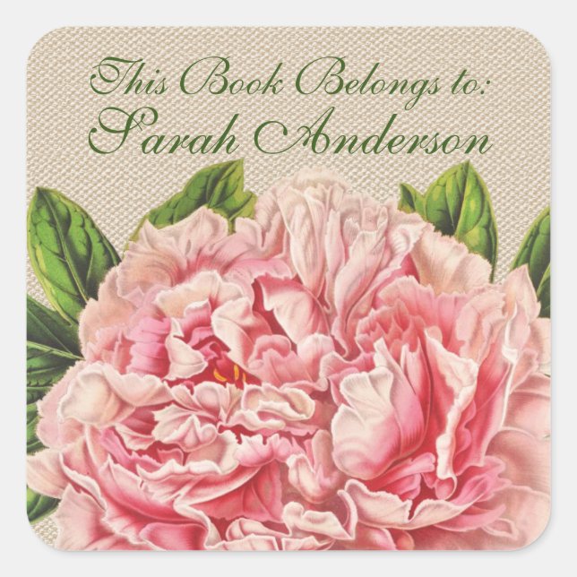 Antique Book plate Stickers This Book Belongs To (Front)