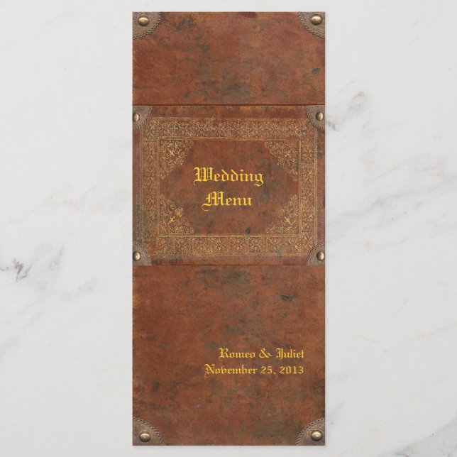 Antique Book Wedding Menu (Front)