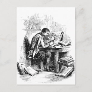 Antique Book Writer Author Postcard