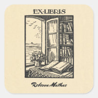 Antique Bookplate Etching Henri Bacher Ex Libris