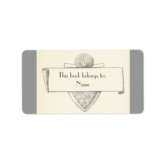 Antique Bookplate Illustration Sticker (Front)