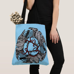 Antique Bookplate Three Hawks William de Morgan Tote Bag