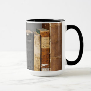 Antique Books on Shelf Coffee Mug